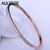 Pave Setting Eternal Natural Diamond Bangles Solid 18K AU750 Gold Real Diamond Engagement Wedding Bangles For Women Fine Jewelry