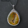 Paved Black Crystal Beads Geode Drusy Agate Stone Pendant Leather Cord Chains Necklace Fashion Jewelry