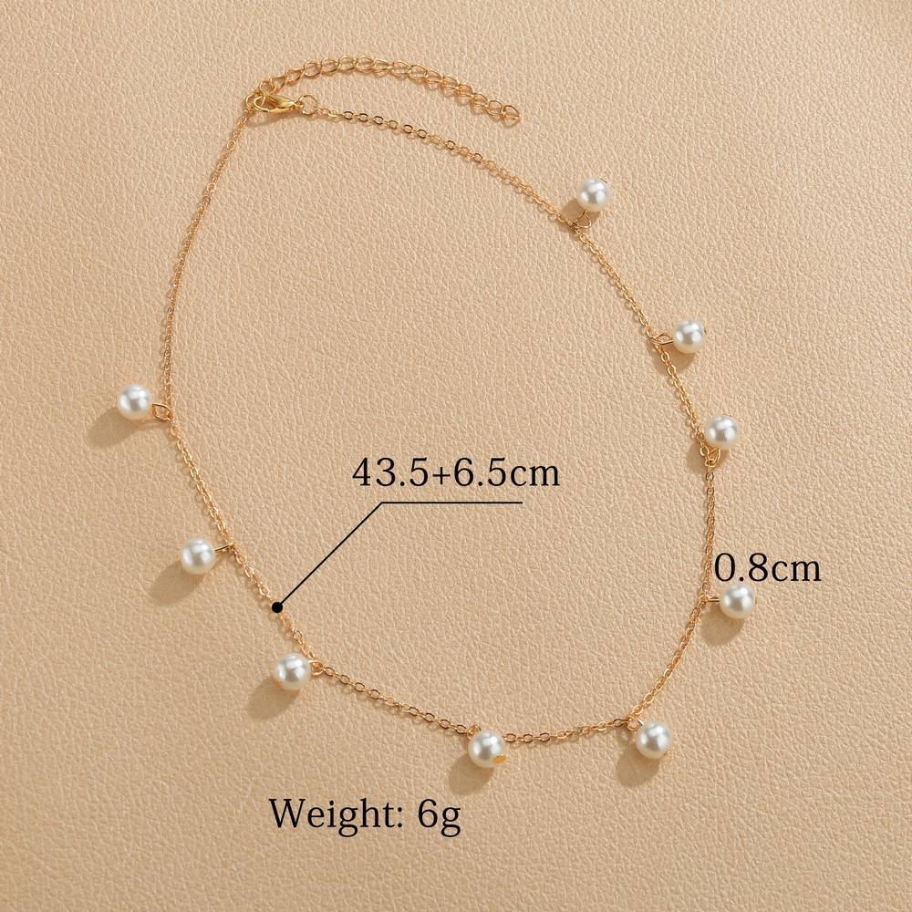 Pearl Beads Women's Neck Chain Kpop Choker Necklace Gold Color Goth Chocker Jewelry on The Neck Pendant 2021 Collar for Girl