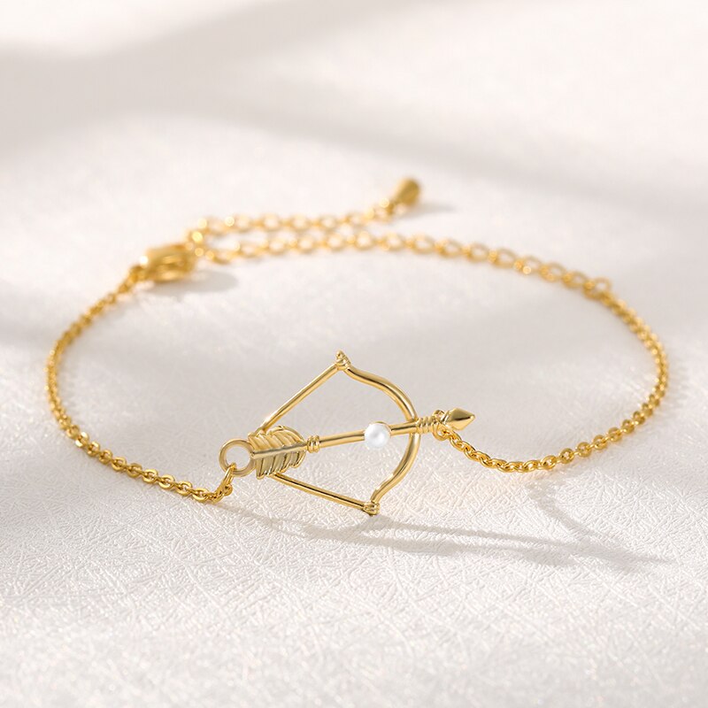 Pearl Bow Zircon Arrow Bracelet For Women 2023 Costume Jewelry Gold Color Earring Christmas Gift Bijoux Femme