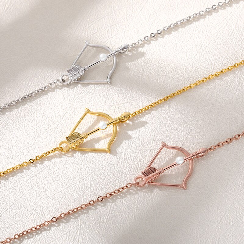 Pearl Bow Zircon Arrow Bracelet For Women 2023 Costume Jewelry Gold Color Earring Christmas Gift Bijoux Femme