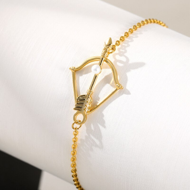 Pearl Bow Zircon Arrow Bracelet For Women 2023 Costume Jewelry Gold Color Earring Christmas Gift Bijoux Femme