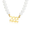 Pearl Choker Angel Number Necklace 111 222 333 444 555 666 777 888 999  Necklaces Women Stainless Steel Jewelry Gift Collier