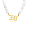 Pearl Choker Angel Number Necklace 111 222 333 444 555 666 777 888 999  Necklaces Women Stainless Steel Jewelry Gift Collier