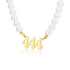 Pearl Choker Angel Number Necklace 111 222 333 444 555 666 777 888 999  Necklaces Women Stainless Steel Jewelry Gift Collier