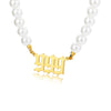 Pearl Choker Angel Number Necklace 111 222 333 444 555 666 777 888 999  Necklaces Women Stainless Steel Jewelry Gift Collier