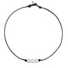 Pearl Decor Choker Necklace Faux Pearl Handmade Fake Leather Rope Necklace Choker Chain Women's Neck Chain