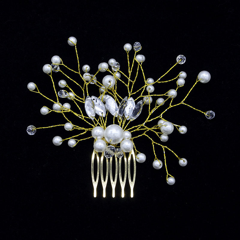 Pearl Hairpin Bridal Hair Comb Wedding Hair Accessories Combs for Hair Ornaments Girl Crystal Clip Women Brides Pin Hair Jewelry