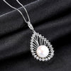 Pearl Jewelry 925 Sterling Silver Necklace Natural Pearl Pendant Necklace CZ Fine Jewelry Valentine's D Gift