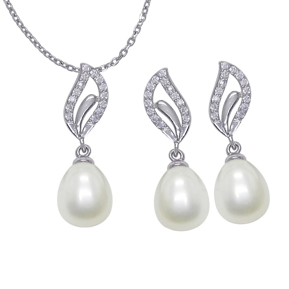Pearl Jewelry Sets100% Guaranteed Real 925 Sterling Silver Jewelry Sets With Natural Pearl YH40786