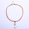 Pearl Necklace Pearl Leather Rope Square Size 16 -17 mm