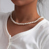 Pearl Necklaces for Women 8mm Simulated Pearl Chain Necklace Collier Femme Choker Wedding Bridal Jewelry Party Gifts