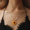 Pearl Creative Sunflower Pendant Necklaces Vintage Daily Jewelry Temperament Cute Sweater Necklaces for Women