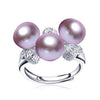 Pearl Ring Pearl 925 Sterling Sliver Wedding Ring Triple Pearls Women's Rings 5Colors Fashion Jewelry Engagement Ring