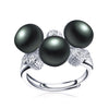 Pearl Ring Pearl 925 Sterling Sliver Wedding Ring Triple Pearls Women's Rings 5Colors Fashion Jewelry Engagement Ring