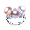 Pearl Ring Pearl 925 Sterling Sliver Wedding Ring Triple Pearls Women's Rings 5Colors Fashion Jewelry Engagement Ring