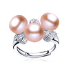 Pearl Ring Pearl 925 Sterling Sliver Wedding Ring Triple Pearls Women's Rings 5Colors Fashion Jewelry Engagement Ring