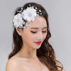 Pearl Wedding Hair Accessories Headdress White Flowers Bride Hair Jewelry Women Bridal Hair Ornaments Diadem SP0111