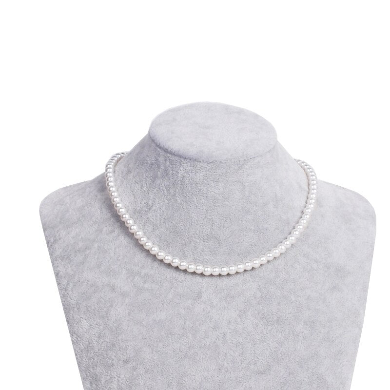 Pearl necklace wedding bride pearl necklace handmade Round imitation pearl necklace women custom necklace HOWAWAY