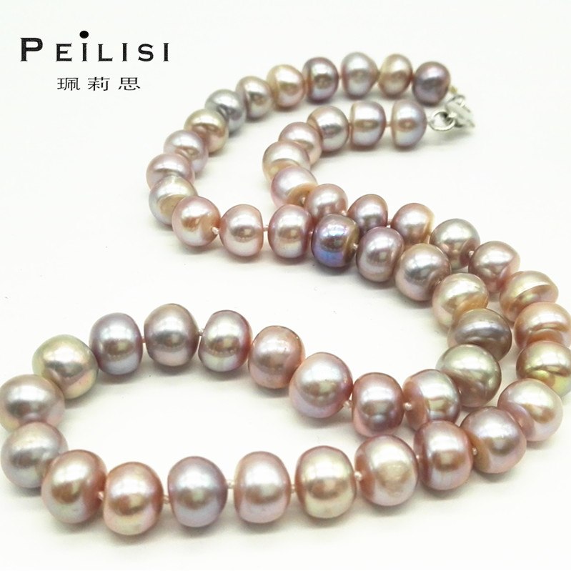 Amazing price AAAA high quality natural pearl necklace for women 3 colors 9-10mm pearl jewelry 45cm
