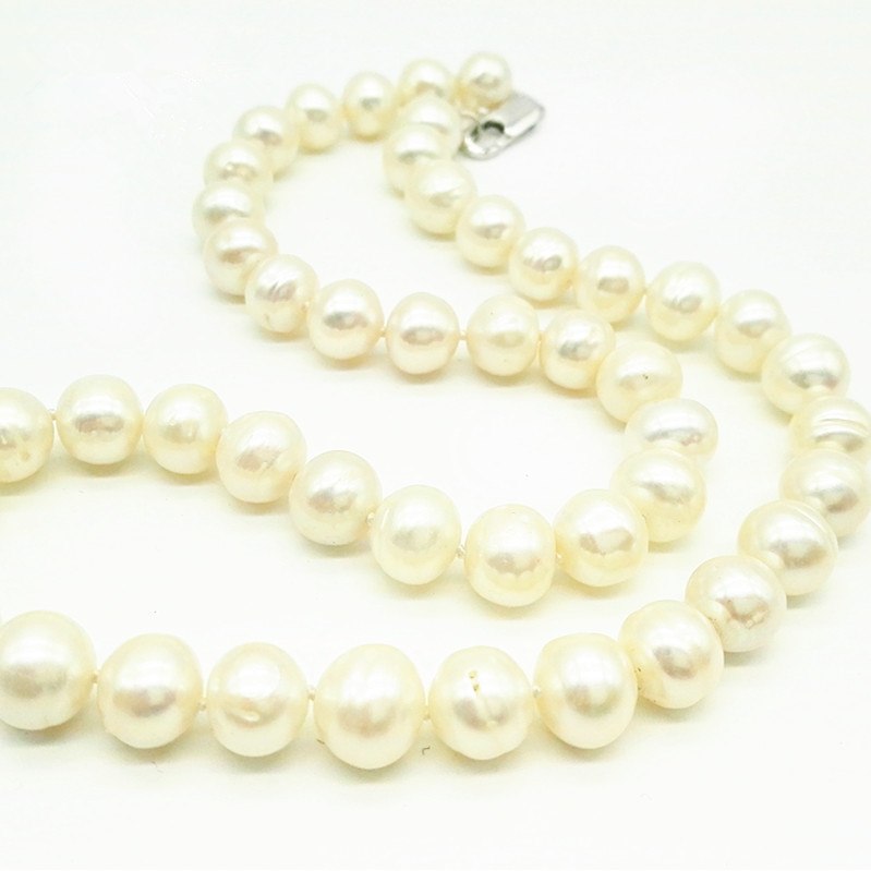Amazing price AAAA high quality natural pearl necklace for women 3 colors 9-10mm pearl jewelry 45cm