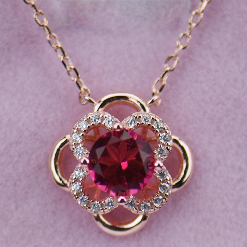Pendant Necklace Silver 925 Flower More Color Big Cz Chains Necklace For Women HN021