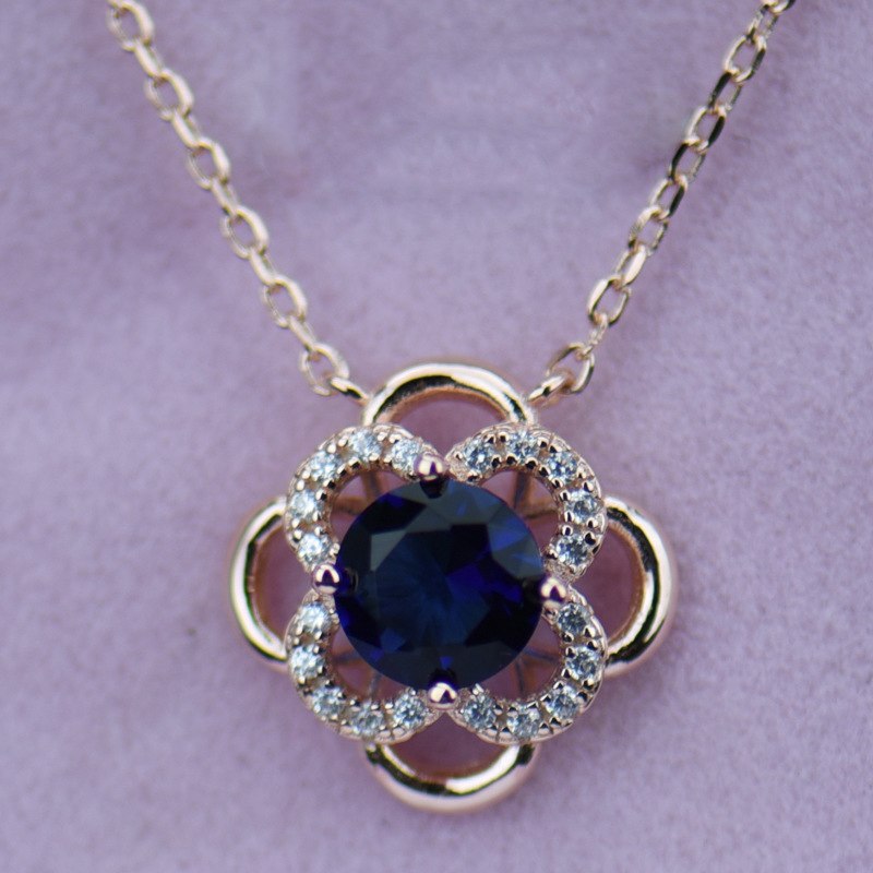 Pendant Necklace Silver 925 Flower More Color Big Cz Chains Necklace For Women HN021