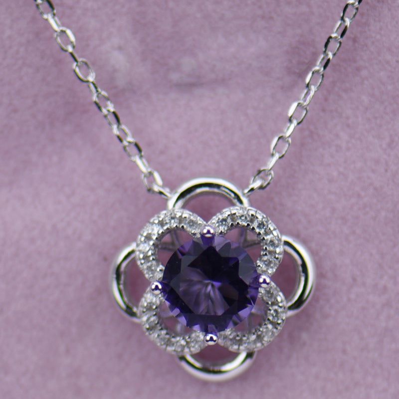 Pendant Necklace Silver 925 Flower More Color Big Cz Chains Necklace For Women HN021