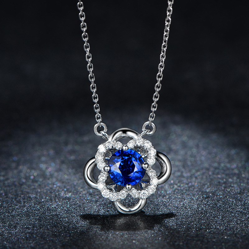 Pendant Necklace Silver 925 Flower More Color Big Cz Chains Necklace For Women HN021