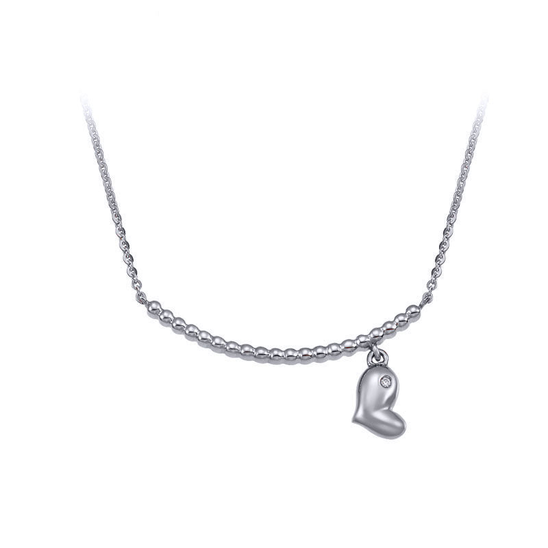 Pendant Necklace Silver 925 Love Heart Shape Rose Gold Chain Luxury Necklace For Women HN007