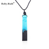 Pendants Necklace For Women Resin Wood Handmade Pendant Trendy Jewelry Wooden Necklaces