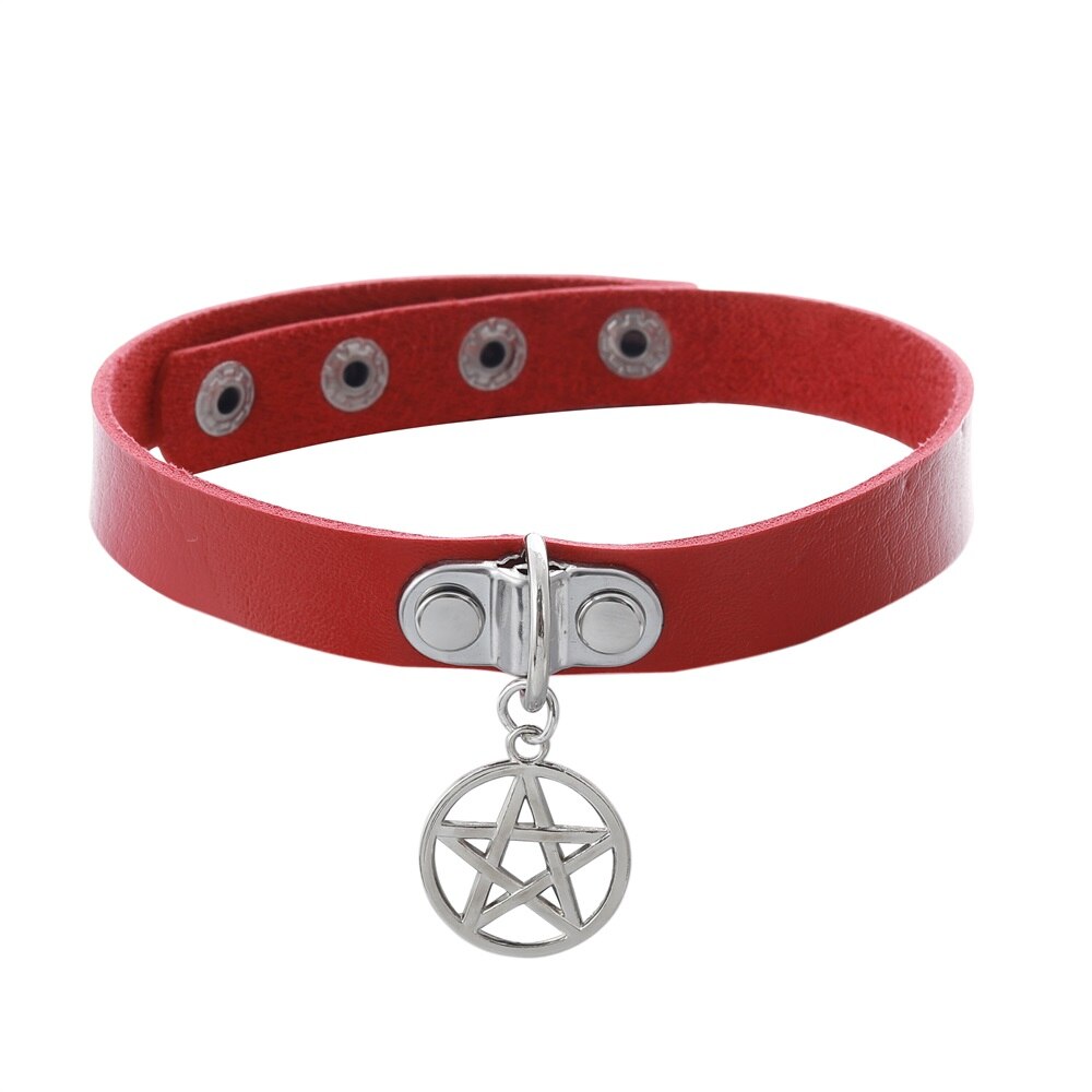 Pentagram Punk Choker Aesthetic Egirl Emo Cool Collar For Girl Goth Necklace  Neck Strap Cosplay Chocker Gothic Accessories