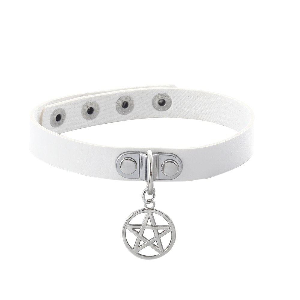 Pentagram Punk Choker Aesthetic Egirl Emo Cool Collar For Girl Goth Necklace  Neck Strap Cosplay Chocker Gothic Accessories