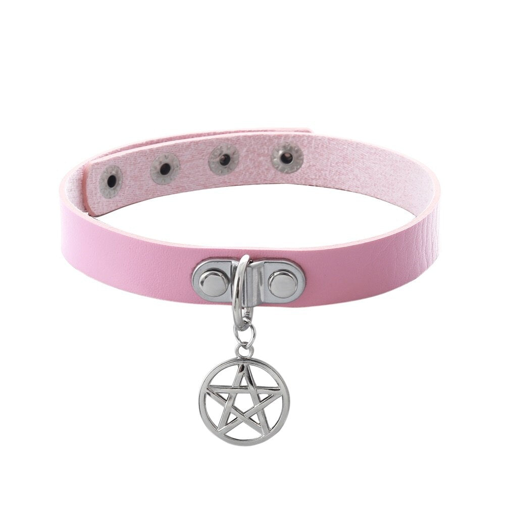Pentagram Punk Choker Aesthetic Egirl Emo Cool Collar For Girl Goth Necklace  Neck Strap Cosplay Chocker Gothic Accessories