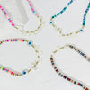 Peri'sBox Build Your Own Nacre Initial Necklaces Summer Tie Dye Rainbow Beaded Natural Shell Necklace