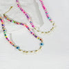 Peri'sBox Build Your Own Nacre Initial Necklaces Summer Tie Dye Rainbow Beaded Natural Shell Necklace