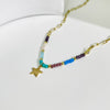Peri'sBox Cute Multicolor Acrylic Bead Five-Pointed Star Pendant Necklace For Women Trendy Mixed Chain Necklaces