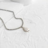 Peri'sBox Flat Natural Freshwater Pearl Necklaces Rhinestone Tennis Chain Necklaces for Women Minimalist Necklace Trendy Jewelry