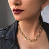 Peri'sBox Gold Color Chunky Chain Carabiner Necklace Clip CZ Stone Necklaces for Women Minimalist Choker Necklaces 2021 Jewelry