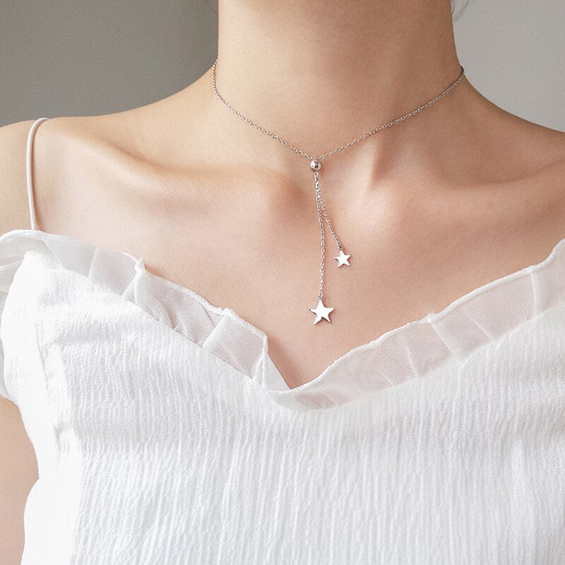 Peri'sBox Gold Silver Color Ball Star Chokers Necklaces Minimalist Layering Choker Boho Hanging Charms Necklace Everyday Jewelry