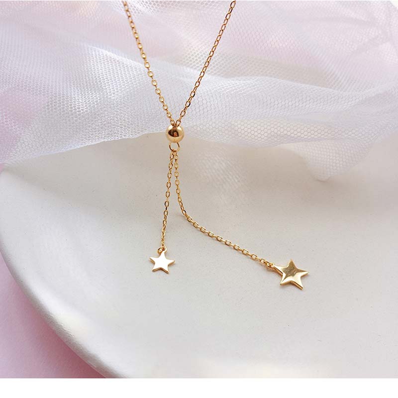 Peri'sBox Gold Silver Color Ball Star Chokers Necklaces Minimalist Layering Choker Boho Hanging Charms Necklace Everyday Jewelry