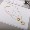 Peri'sBox Gold Sliver Color Double Portrait Chokers Necklaces Coin Disc Layered Pendant Choker Bohemia  Necklaces Femme Jewelry