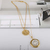 Peri'sBox Gold Sliver Color Double Portrait Chokers Necklaces Coin Disc Layered Pendant Choker Bohemia  Necklaces Femme Jewelry