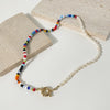Peri'sBox Trendy Asymmetric Colorful Acrylic Bead Pearl Choker For Women Boho Freshwater Pearl Toggle Clasp Necklaces