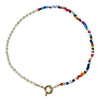Peri'sBox Trendy Asymmetric Colorful Acrylic Bead Pearl Choker For Women Boho Freshwater Pearl Toggle Clasp Necklaces