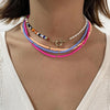 Peri'sBox Trendy Asymmetric Colorful Acrylic Bead Pearl Choker For Women Boho Freshwater Pearl Toggle Clasp Necklaces