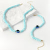 Peri'sBox Trendy Handmade Blue Acrylic Beaded Jewelry For Women Boho Eyes Charm Beaded Choker Necklaces