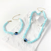 Peri'sBox Trendy Handmade Blue Acrylic Beaded Jewelry For Women Boho Eyes Charm Beaded Choker Necklaces