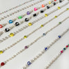 Peri'sbox Barquoe Freshwater Pearl Rainbow Beaded Choker Necklace Seed Beads Smiley Ying Yang Evil Eye Necklaces Boho Summer