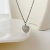 Peri'sbox Vintage Romantic Textured Heart Pendant Necklaces Dainty Waterproof Stainless Steel Choker Bijoux Party Gifts
